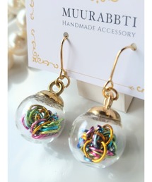 【MUURABBTI】カラフルパーツのドームピアス(MA)