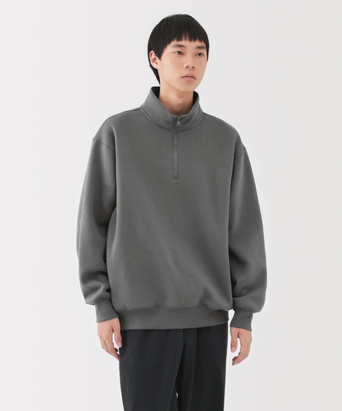 無印良品（ムジルシリョウヒン）の「紳士　ハーフジップスウェットシャツ（スウェット・メンズ・ブラック/カーキ/チャコールグレー/グレー・S/XL/L/M/XXL）」の3枚目の写真