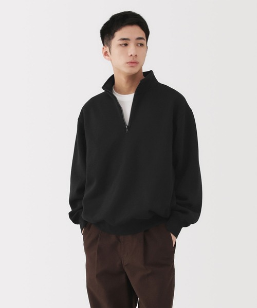 無印良品（ムジルシリョウヒン）の「紳士　ハーフジップスウェットシャツ（スウェット・メンズ・ブラック/カーキ/チャコールグレー/グレー・S/XL/L/M/XXL）」の2枚目の写真