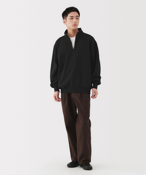 無印良品（ムジルシリョウヒン）の「紳士　ハーフジップスウェットシャツ（スウェット・メンズ・ブラック/カーキ/チャコールグレー/グレー・S/XL/L/M/XXL）」の20枚目の写真
