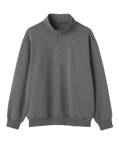 無印良品（ムジルシリョウヒン）の「紳士　ハーフジップスウェットシャツ（スウェット・メンズ・ブラック/カーキ/チャコールグレー/グレー・S/XL/L/M/XXL）」の13枚目の写真