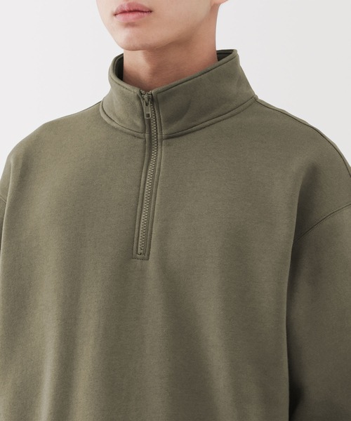 無印良品（ムジルシリョウヒン）の「紳士　ハーフジップスウェットシャツ（スウェット・メンズ・ブラック/カーキ/チャコールグレー/グレー・S/XL/L/M/XXL）」の9枚目の写真