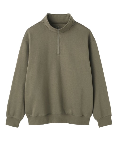 無印良品（ムジルシリョウヒン）の「紳士　ハーフジップスウェットシャツ（スウェット・メンズ・ブラック/カーキ/チャコールグレー/グレー・S/XL/L/M/XXL）」の7枚目の写真