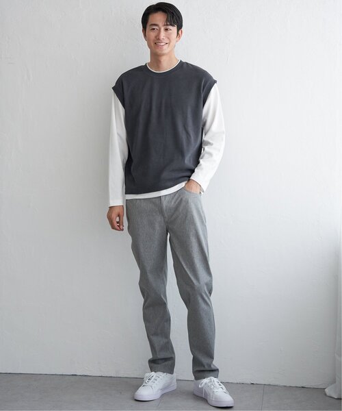 ikka（イッカ）の「モール鹿の子フェイクベストロンT（Tシャツ/カットソー・メンズ・チャコールグレー/グリーン/ベージュ/ネイビー・XL/L/M/S）」の14枚目の写真