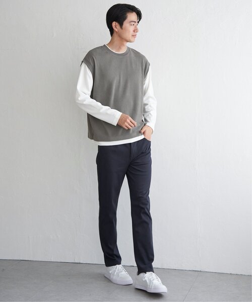 ikka（イッカ）の「モール鹿の子フェイクベストロンT（Tシャツ/カットソー・メンズ・チャコールグレー/グリーン/ベージュ/ネイビー・XL/L/M/S）」の16枚目の写真