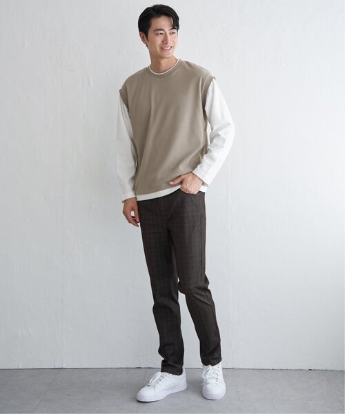 ikka（イッカ）の「モール鹿の子フェイクベストロンT（Tシャツ/カットソー・メンズ・チャコールグレー/グリーン/ベージュ/ネイビー・XL/L/M/S）」の22枚目の写真