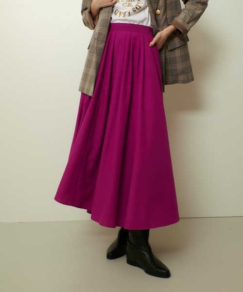 allureville（アルアバイル）の「タイプライターイレギュラーヘムスカート（スカート・レディース・ベージュ/パープル/ネイビー・1/2）」の3枚目の写真
