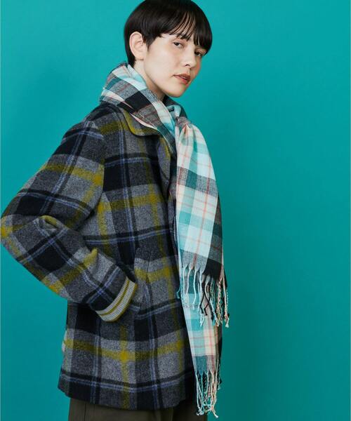 FRAPBOIS（フラボア）の「チェックストール（ストール/ショール・レディース・ブルー/ピンク/ネイビー・FREE）」の10枚目の写真