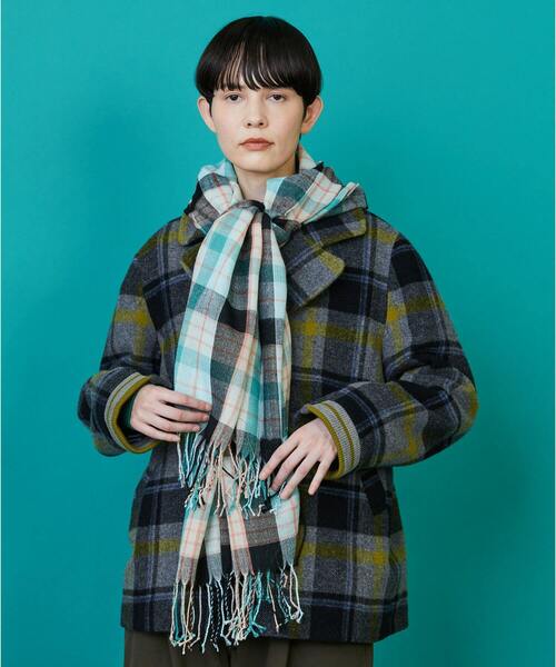 FRAPBOIS（フラボア）の「チェックストール（ストール/ショール・レディース・ブルー/ピンク/ネイビー・FREE）」の11枚目の写真