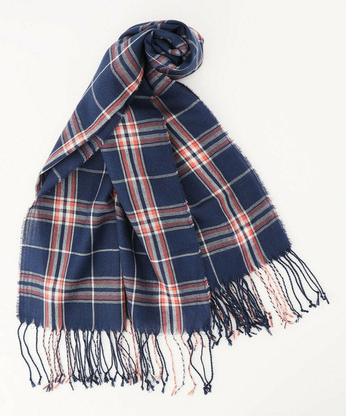 FRAPBOIS（フラボア）の「チェックストール（ストール/ショール・レディース・ブルー/ピンク/ネイビー・FREE）」の12枚目の写真