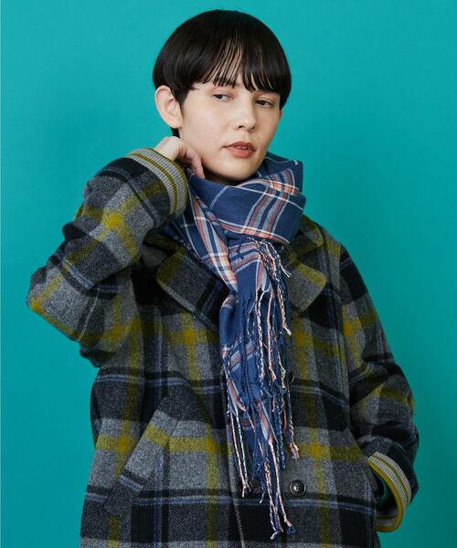 FRAPBOIS（フラボア）の「チェックストール（ストール/ショール・レディース・ブルー/ピンク/ネイビー・FREE）」の13枚目の写真