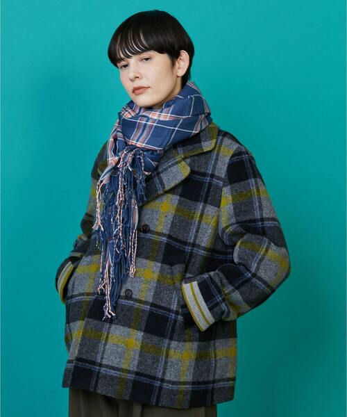 FRAPBOIS（フラボア）の「チェックストール（ストール/ショール・レディース・ブルー/ピンク/ネイビー・FREE）」の14枚目の写真