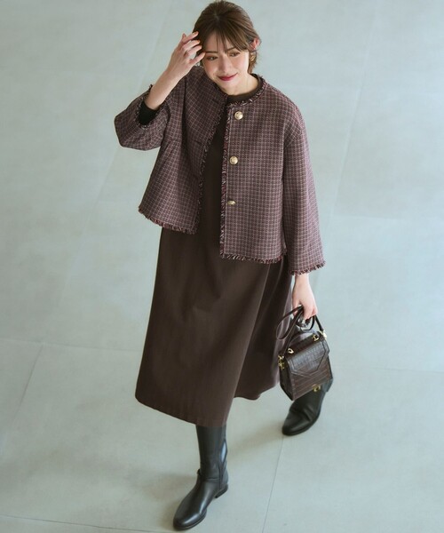 セール】【洗える/吊り干しOK】ヴィスコースストレッチ バックデザイン