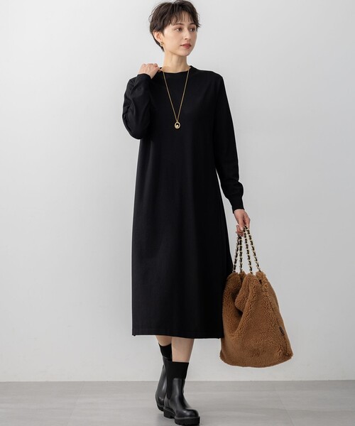 7日まで値下げ‼️センソユニコ　慈雨　ダークグレー ニットワンピース 長袖未使用 Tiaclasse ワンピース くるみ釦ニットワンピース : ZOZOTOWN Yahoo!店