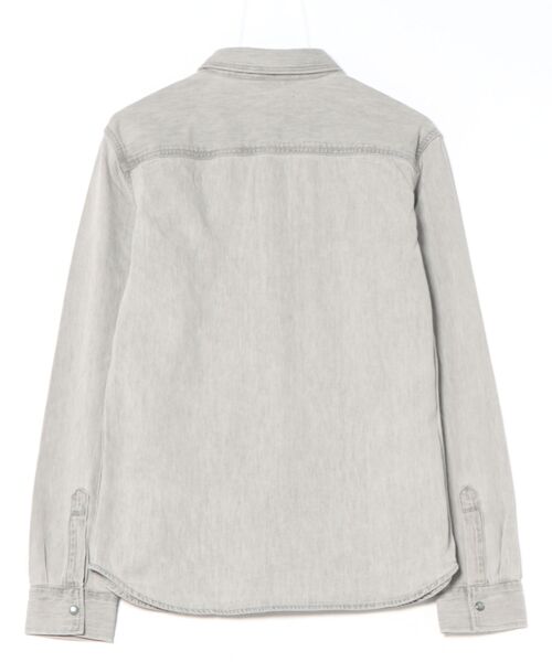 ALLSAINTS（オールセインツ）の「GLEASON PRESS STUD RAMSKULL DENIM SHIRT | GLEASON プレス スタッド ラムスカル デニム シャツ（シャツ/ブラウス・メンズ・グレー・S/M/L/XL/XS）」の11枚目の写真