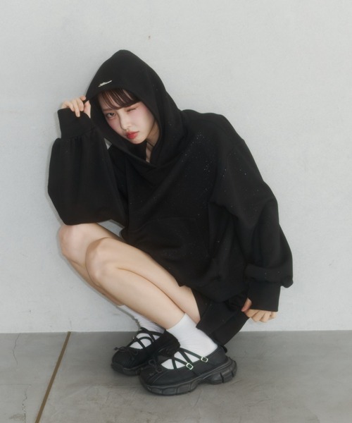セール】Lame coco pullovers hoodie / ラメココプルオーバー