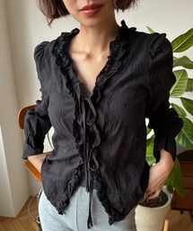 FUULLY STUDIO（フーリィーステューディオ）の「ジャガードフリルレースブラウス（シャツ/ブラウス）」