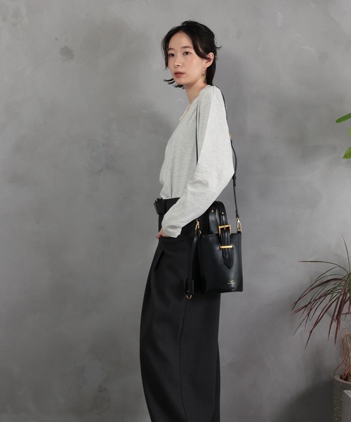 DRAW（ドロー）の「DRAW(ドロー) /ベルテッド バケット バッグ スモール（ショルダーバッグ・レディース・ブラック系/ブラック系1・FREE）」の8枚目の写真