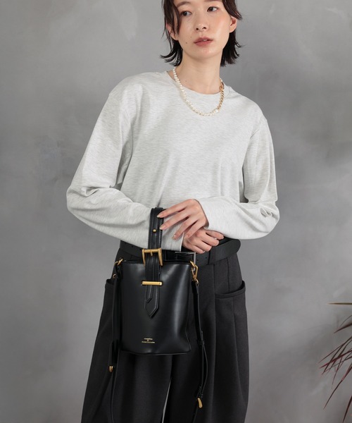 DRAW（ドロー）の「DRAW(ドロー) /ベルテッド バケット バッグ スモール（ショルダーバッグ・レディース・ブラック系/ブラック系1・FREE）」の12枚目の写真