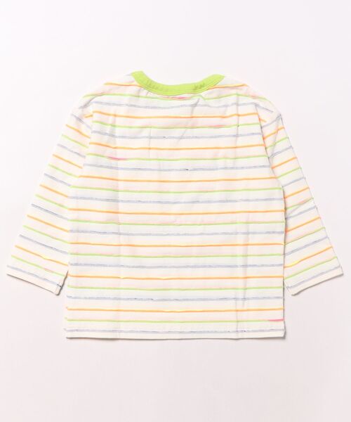 HAKKA BABY（ハッカベビー）の「[ベビー]マルチボーダー長袖Tシャツ（Tシャツ/カットソー・キッズ・オフホワイト/チャコール・90cm）」の3枚目の写真