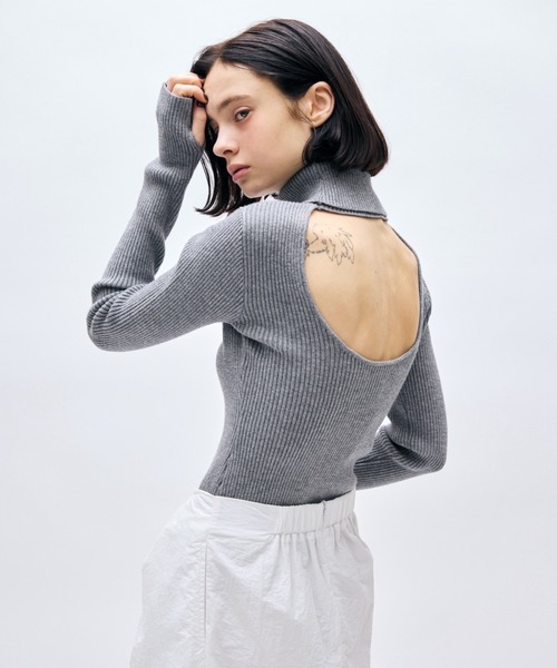 ニット 「Luan」タートルボディスーツ レディース 再入荷 リブニット オフショルダー 2Wayボディースーツ レディースファッション 無地 インナー ニット セーター セクシー トップス  LAインポート 大きいサイズ S M L テレワークコーデ オフィスカジュアル ワンマイルウェア ネコポス可 [] | HotClothing