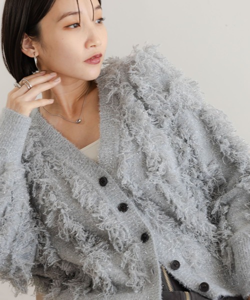 セール】ラメフリンジ2WAYカーディガン 583264（カーディガン/ボレロ