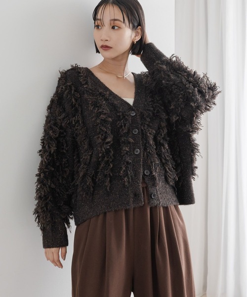 LOWRYS FARM(ローリーズファーム)の「ラメフリンジ2WAYカーディガン 583264(カーディガン/ボレロ・レディース・ブラック/ベージュ/グレー/ブラウン・FREE)」の8枚目の写真