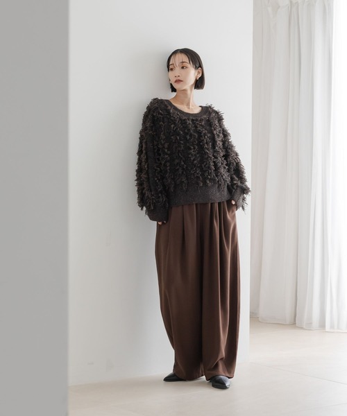 LOWRYS FARM(ローリーズファーム)の「ラメフリンジ2WAYカーディガン 583264(カーディガン/ボレロ・レディース・ブラック/ベージュ/グレー/ブラウン・FREE)」の5枚目の写真