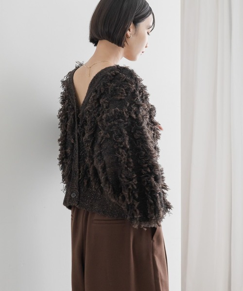 LOWRYS FARM(ローリーズファーム)の「ラメフリンジ2WAYカーディガン 583264(カーディガン/ボレロ・レディース・ブラック/ベージュ/グレー/ブラウン・FREE)」の6枚目の写真