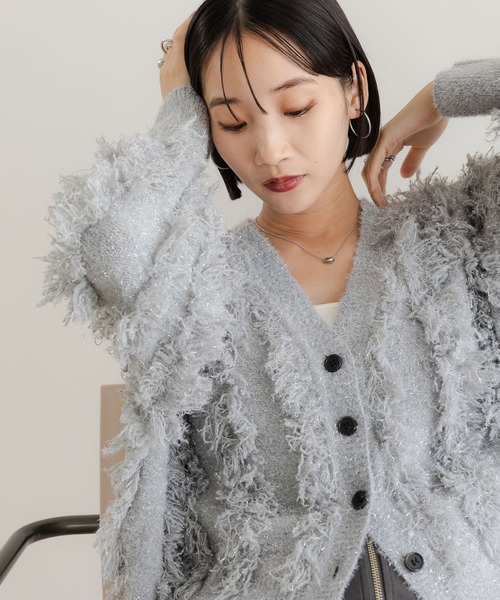 ラメフリンジ2WAYカーディガン 583264（カーディガン/ボレロ）｜LOWRYS