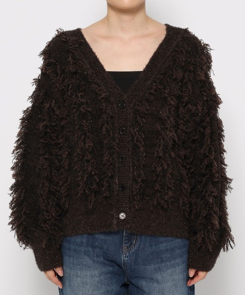 LOWRYS FARM(ローリーズファーム)の「ラメフリンジ2WAYカーディガン 583264(カーディガン/ボレロ・レディース・ブラック/ベージュ/グレー/ブラウン・FREE)」の15枚目の写真