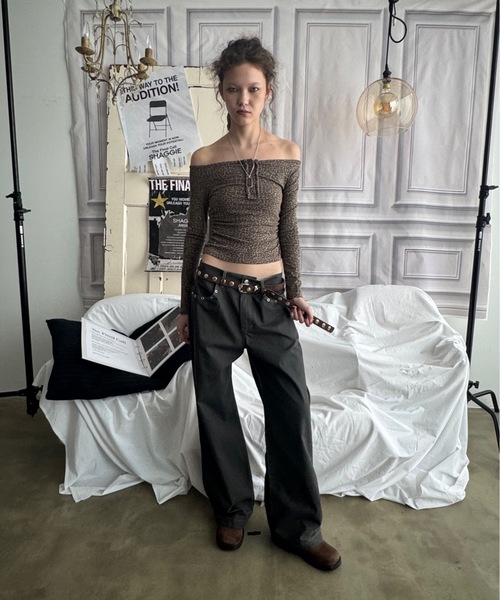 SHAGGIE（シャギー）の「アイレットルーズバギーパンツ（その他パンツ・レディース・グレー/ブラウン・SMALL/MEDIUM）」の8枚目の写真