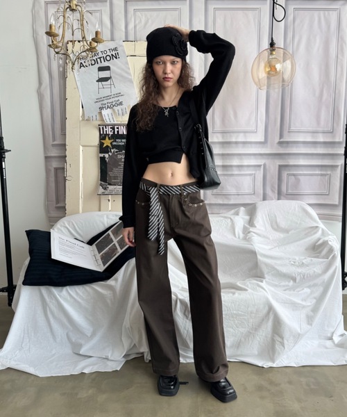 SHAGGIE（シャギー）の「アイレットルーズバギーパンツ（その他パンツ・レディース・グレー/ブラウン・SMALL/MEDIUM）」の18枚目の写真