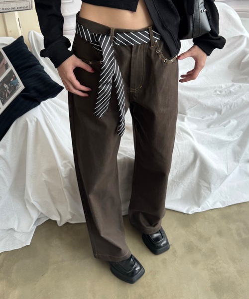 SHAGGIE（シャギー）の「アイレットルーズバギーパンツ（その他パンツ・レディース・グレー/ブラウン・SMALL/MEDIUM）」の14枚目の写真