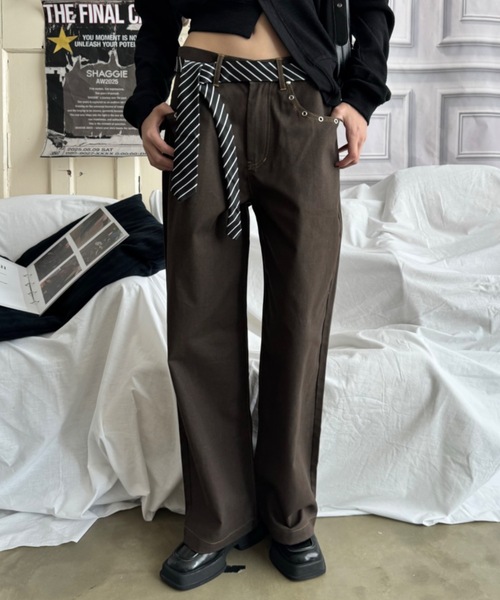 SHAGGIE（シャギー）の「アイレットルーズバギーパンツ（その他パンツ・レディース・グレー/ブラウン・SMALL/MEDIUM）」の15枚目の写真