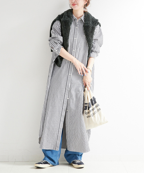 セール】《2点セット》モールニット&シャツワンピースセット