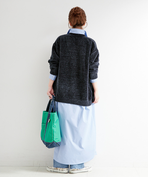 B.C STOCK(ベーセーストック)の「《2点セット》モールニット&シャツワンピースセット(ワンピース・レディース・グレー/レッド/ブルー・FREE)」の10枚目の写真