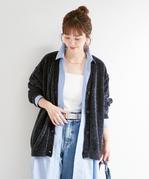 B.C STOCK(ベーセーストック)の「《2点セット》モールニット&シャツワンピースセット(ワンピース・レディース・グレー/レッド/ブルー・FREE)」の11枚目の写真