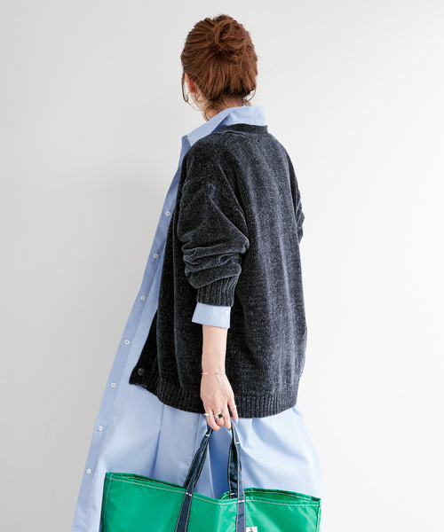 B.C STOCK(ベーセーストック)の「《2点セット》モールニット&シャツワンピースセット(ワンピース・レディース・グレー/レッド/ブルー・FREE)」の12枚目の写真
