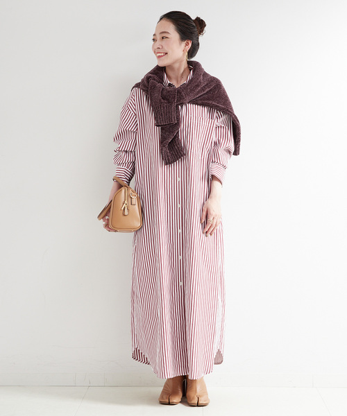 B.C STOCK(ベーセーストック)の「《2点セット》モールニット&シャツワンピースセット(ワンピース・レディース・グレー/レッド/ブルー・FREE)」の14枚目の写真