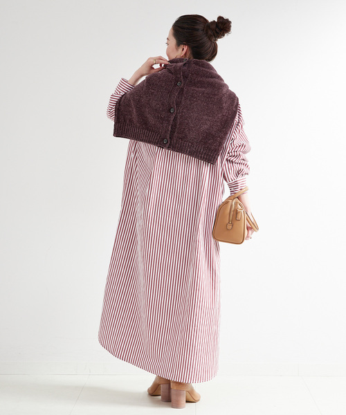 B.C STOCK(ベーセーストック)の「《2点セット》モールニット&シャツワンピースセット(ワンピース・レディース・グレー/レッド/ブルー・FREE)」の16枚目の写真