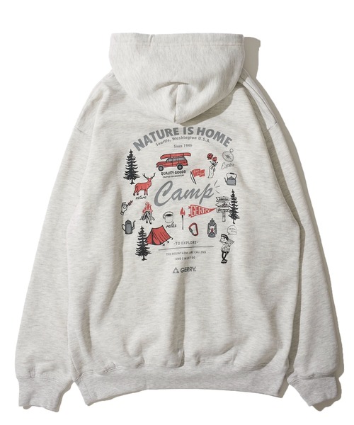 GERRY(ジェリー)の「【GERRY】裏起毛バックプリント&刺繍 プルオーバーパーカー / スウェットパーカー(パーカー・メンズ・ホワイト/ブラック/ネイビー/アッシュグレー/ブラウン・X-LARGE/LARGE/MEDIUM)」の11枚目の写真