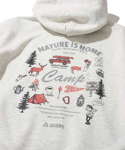 GERRY(ジェリー)の「【GERRY】裏起毛バックプリント&刺繍 プルオーバーパーカー / スウェットパーカー(パーカー・メンズ・ホワイト/ブラック/ネイビー/アッシュグレー/ブラウン・X-LARGE/LARGE/MEDIUM)」の18枚目の写真