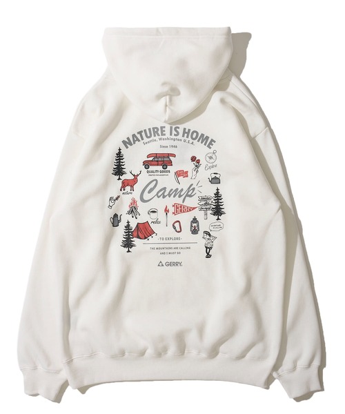 GERRY(ジェリー)の「【GERRY】裏起毛バックプリント&刺繍 プルオーバーパーカー / スウェットパーカー(パーカー・メンズ・ホワイト/ブラック/ネイビー/アッシュグレー/ブラウン・X-LARGE/LARGE/MEDIUM)」の7枚目の写真