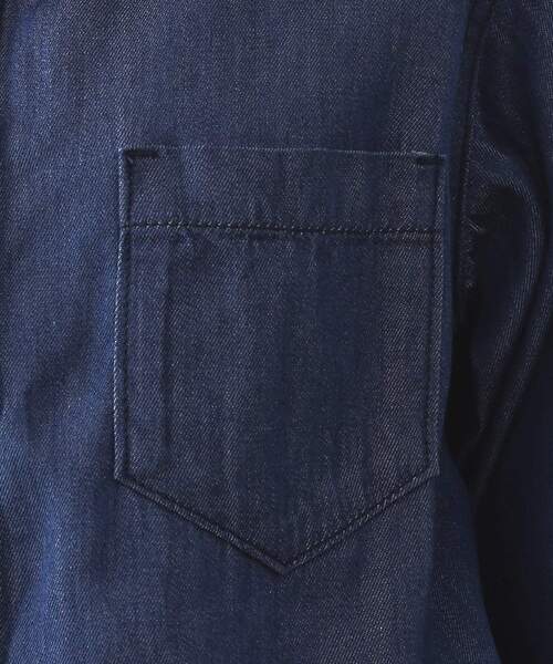 OPAQUE.CLIP（オペークドットクリップ）の「セルロース混デニムボウタイブラウス【洗濯機洗い可】（シャツ/ブラウス・レディース・ネイビー/ブルー・42/40/38）」の18枚目の写真