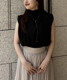 【ほぼ新品】ループボウタイブラウス(モカ) anuans(アニュアンス) anuans（アニュアンス）の「ループボウタイブラウス（シャツ/ブラウス