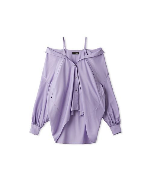 styling/（スタイリング）の「オフショルダー2WAYシャツ（シャツ/ブラウス・レディース・ホワイト/ネイビー/ラベンダー・F）」の3枚目の写真