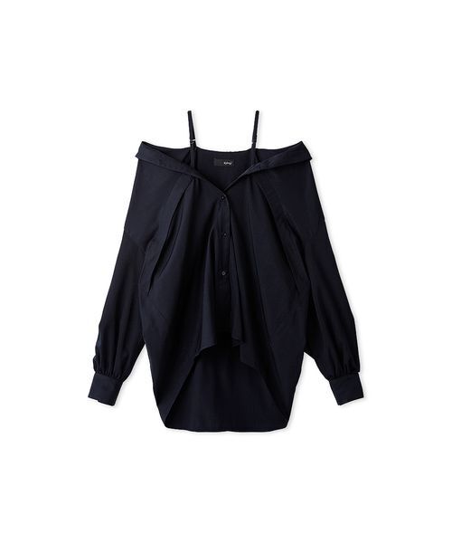 styling/（スタイリング）の「オフショルダー2WAYシャツ（シャツ/ブラウス・レディース・ホワイト/ネイビー/ラベンダー・F）」の2枚目の写真