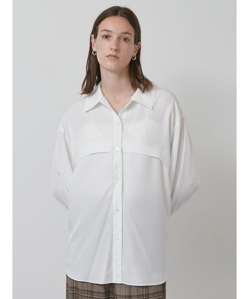 styling/（スタイリング）の「オフショルダー2WAYシャツ（シャツ/ブラウス・レディース・ホワイト/ネイビー/ラベンダー・F）」の5枚目の写真