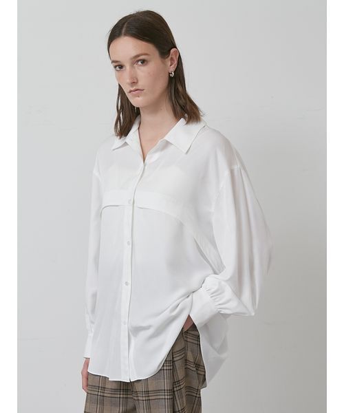 styling/（スタイリング）の「オフショルダー2WAYシャツ（シャツ/ブラウス・レディース・ホワイト/ネイビー/ラベンダー・F）」の7枚目の写真